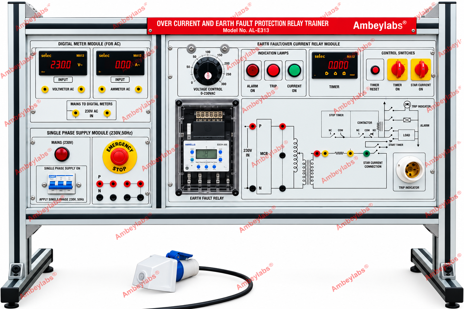AL-E319C OVER CURRENT RELAY TRAINER (ELECTROMECHANICAL TYPE)